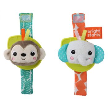 Wrist Rattle Teether - Monkey & Elephant