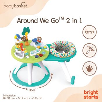 Bright Starts AWG 2-in-1 Tropic Cool โต๊ะกิจกรรมพร้อมที่นั่งหัดเดิน