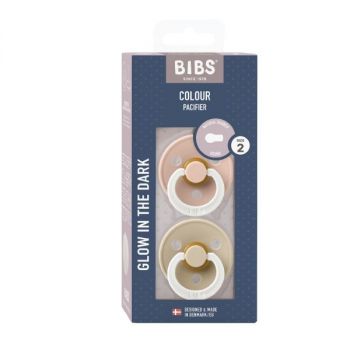 Bibs Colour 2 Pack Latex Size 2-Blush Glow/Vanilla Glow