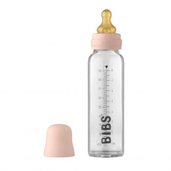 Baby Glass Bottle Complete Set Latex 225ml-Blush