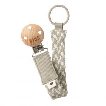 Pacifier Clip Braided-Sand/Ivory