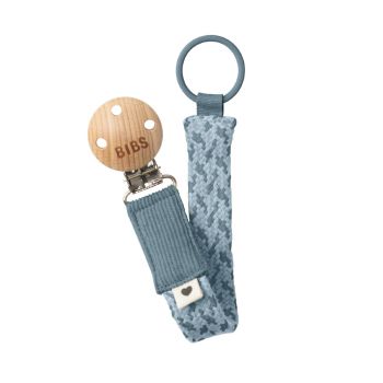 Pacifier Clip Braided-Petrol/Baby Blue