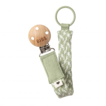 Pacifier Clip Braided-Sage/Ivory