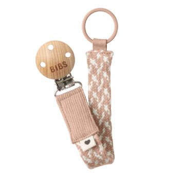 Pacifier Clip Braided-Blush/Ivory